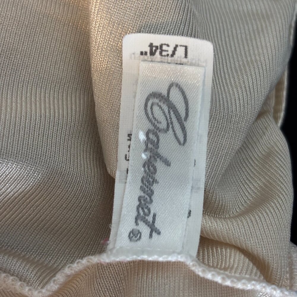Vintage Cabernet Slip Womens Large 34" Half Slip Lace Trim Beige Elastic Waist - Picture 3 of 3